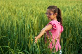 dívka se prochází v poli dívka se prochází v poli